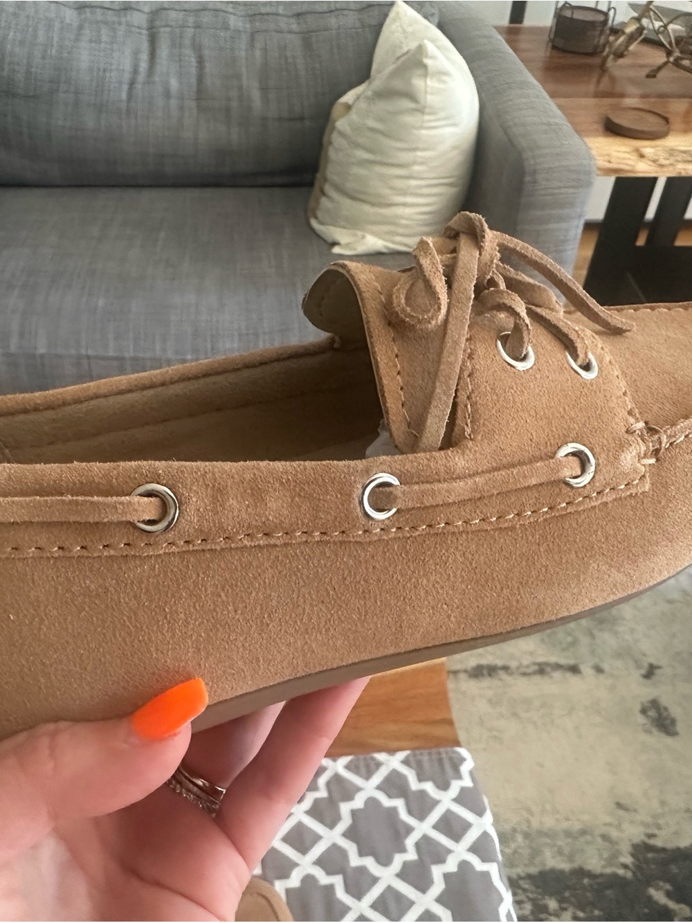 Marc Fisher brand new in box Suede Boat Shoe Loafers in Tan